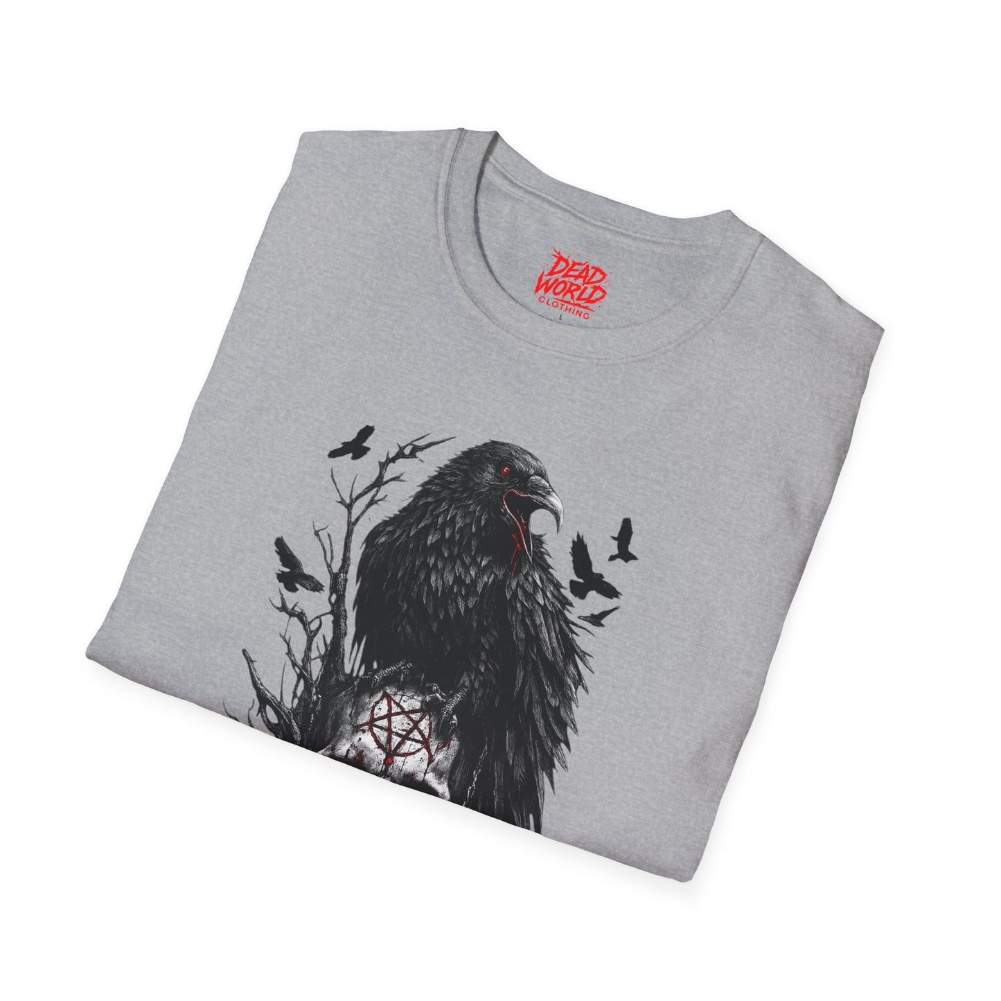 Raven & Skull T-Shirt — Gothic Crow Skull Graphic Tee