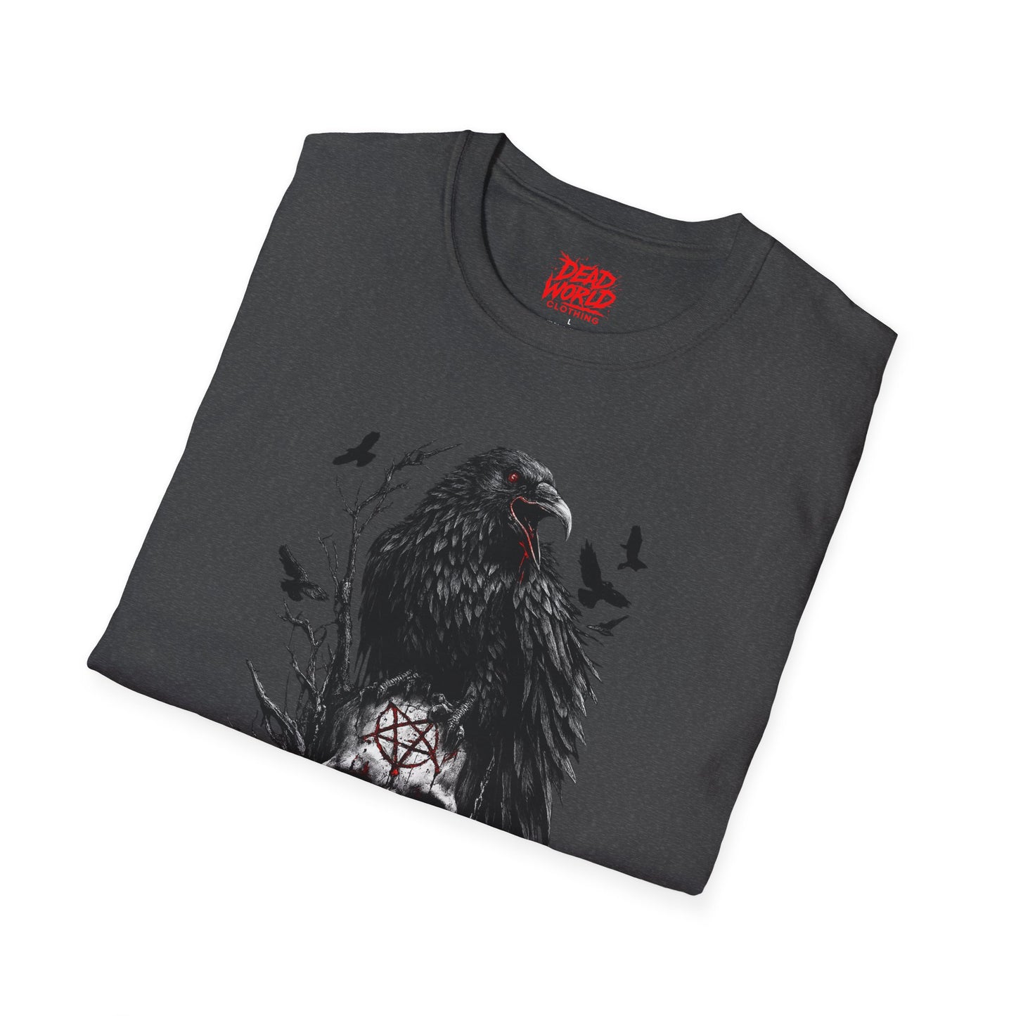 Raven & Skull T-Shirt — Gothic Crow Skull Graphic Tee