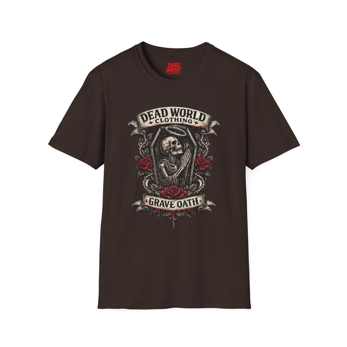Dead World Clothing "Grave Oath" T-Shirt - Skeleton & Roses Gothic Tee