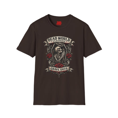 Dead World Clothing "Grave Oath" T-Shirt - Skeleton & Roses Gothic Tee
