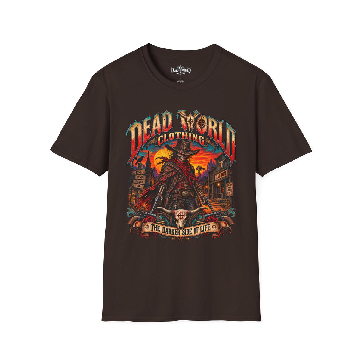 Graphic T-Shirt — "Dead World Clothing" Desert Outlaw Sunset Tee