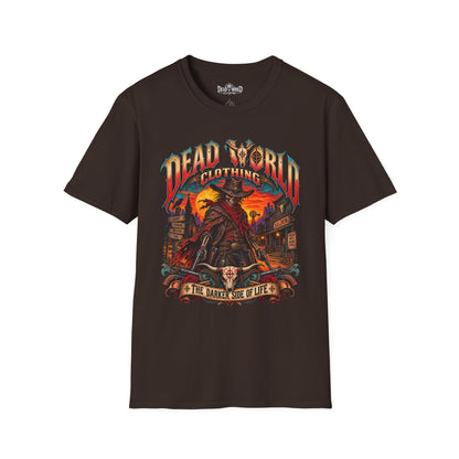Graphic T-Shirt — "Dead World Clothing" Desert Outlaw Sunset Tee