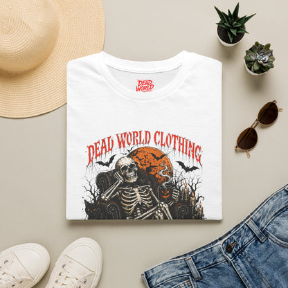 Halloween Skeleton T-Shirt — "Halloween Is My Therapy" Vintage Horror Tee