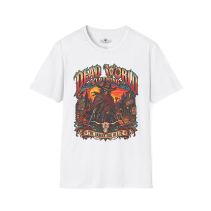 Graphic T-Shirt — "Dead World Clothing" Desert Outlaw Sunset Tee