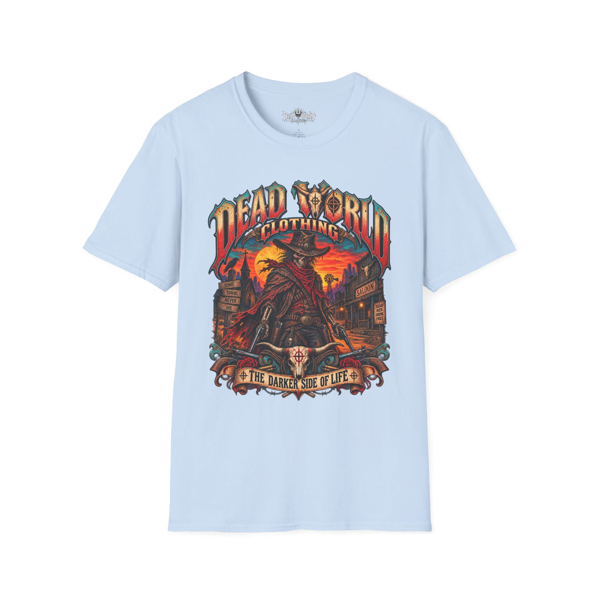 Graphic T-Shirt — "Dead World Clothing" Desert Outlaw Sunset Tee