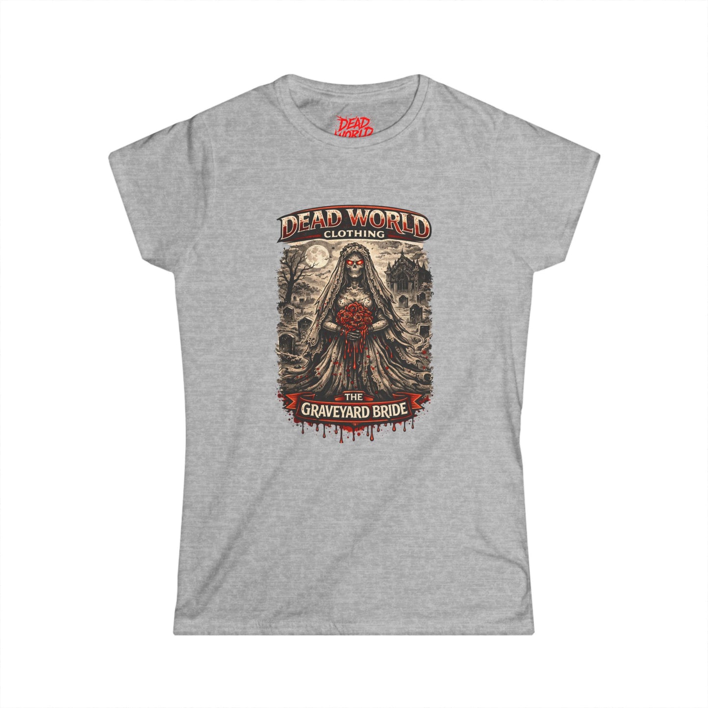 Graveyard Bride Graphic Tee — Women's Goth Horror T-Shirt