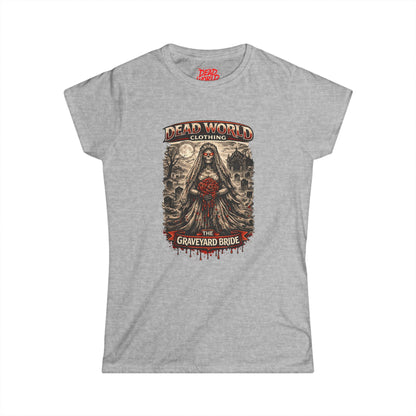 Graveyard Bride Graphic Tee — Women's Goth Horror T-Shirt