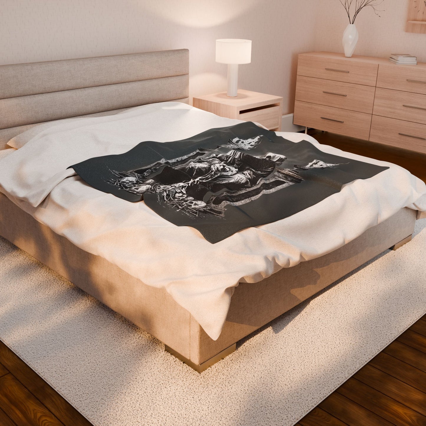 Gothic Velveteen Plush Blanket - World in my Hands by Dead World Clothing