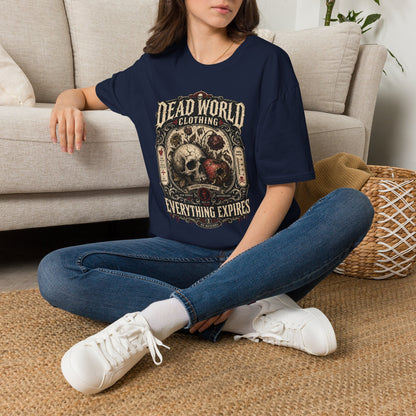 Dead World Clothing Skull Graphic T-Shirt — "Everything Expires" Vintage Gothic Tee