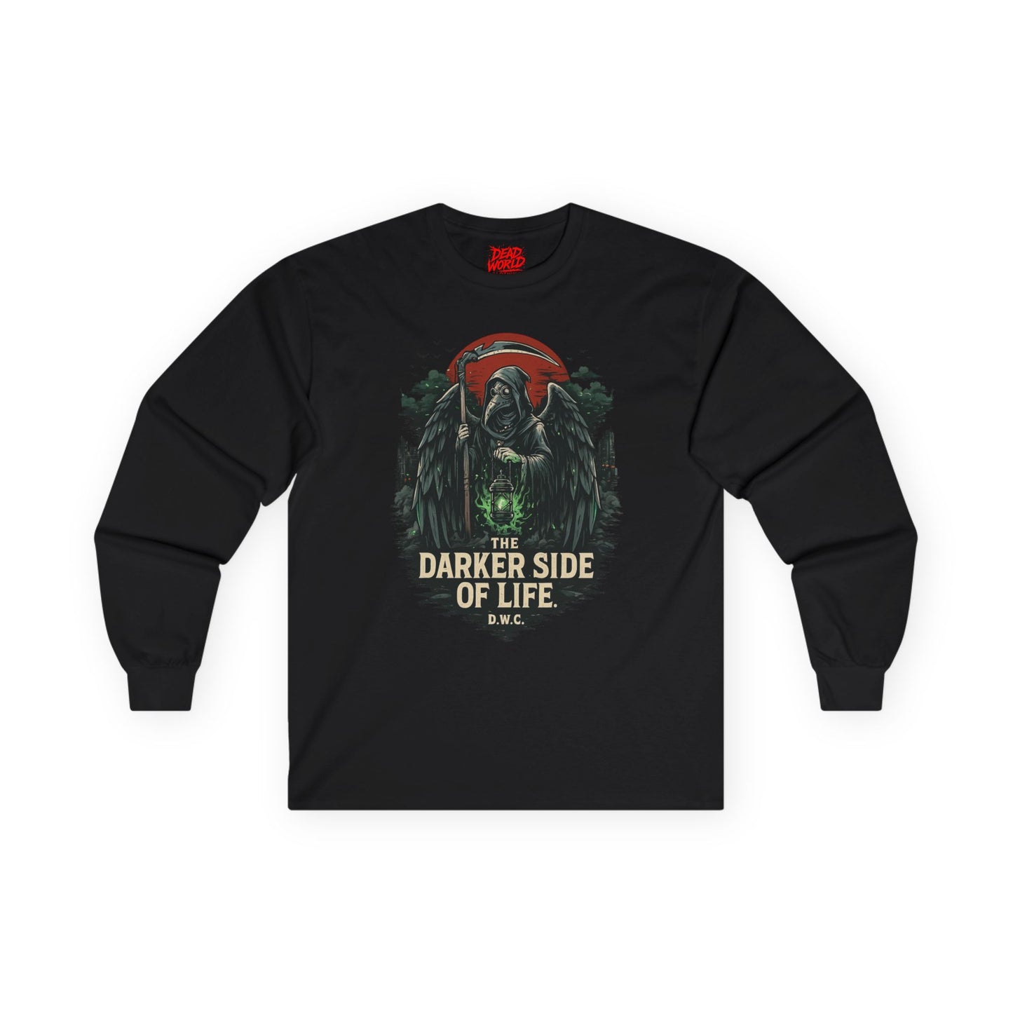 Gothic Skull Forest Long Sleeve Tee — "The Darker Side of Life"
