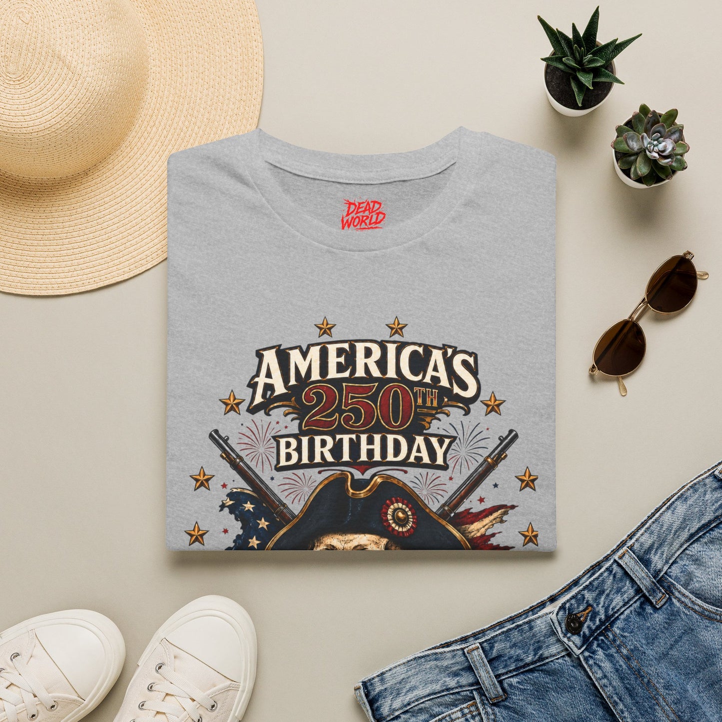 America's 250th Birthday T-Shirt — 1776–2026 Patriotic Skull Independence Tee