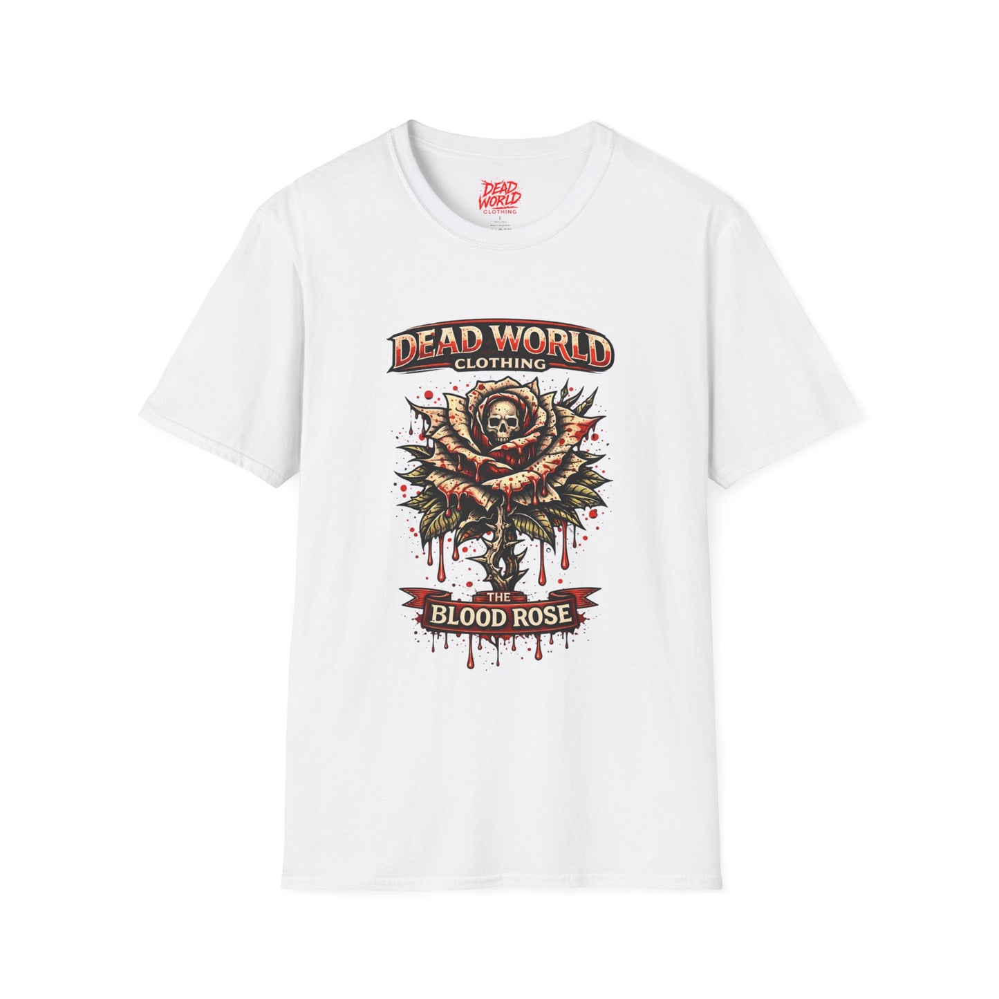Blood Rose Graphic T-Shirt — Dead World Clothing Skull & Rose Gothic Tee