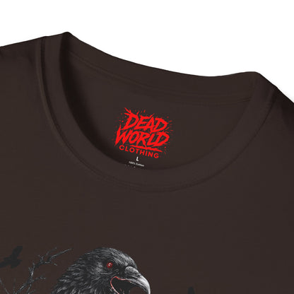 Raven & Skull T-Shirt — Gothic Crow Skull Graphic Tee