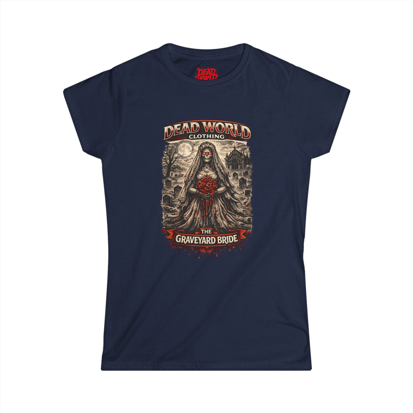 Graveyard Bride Graphic Tee — Women's Goth Horror T-Shirt