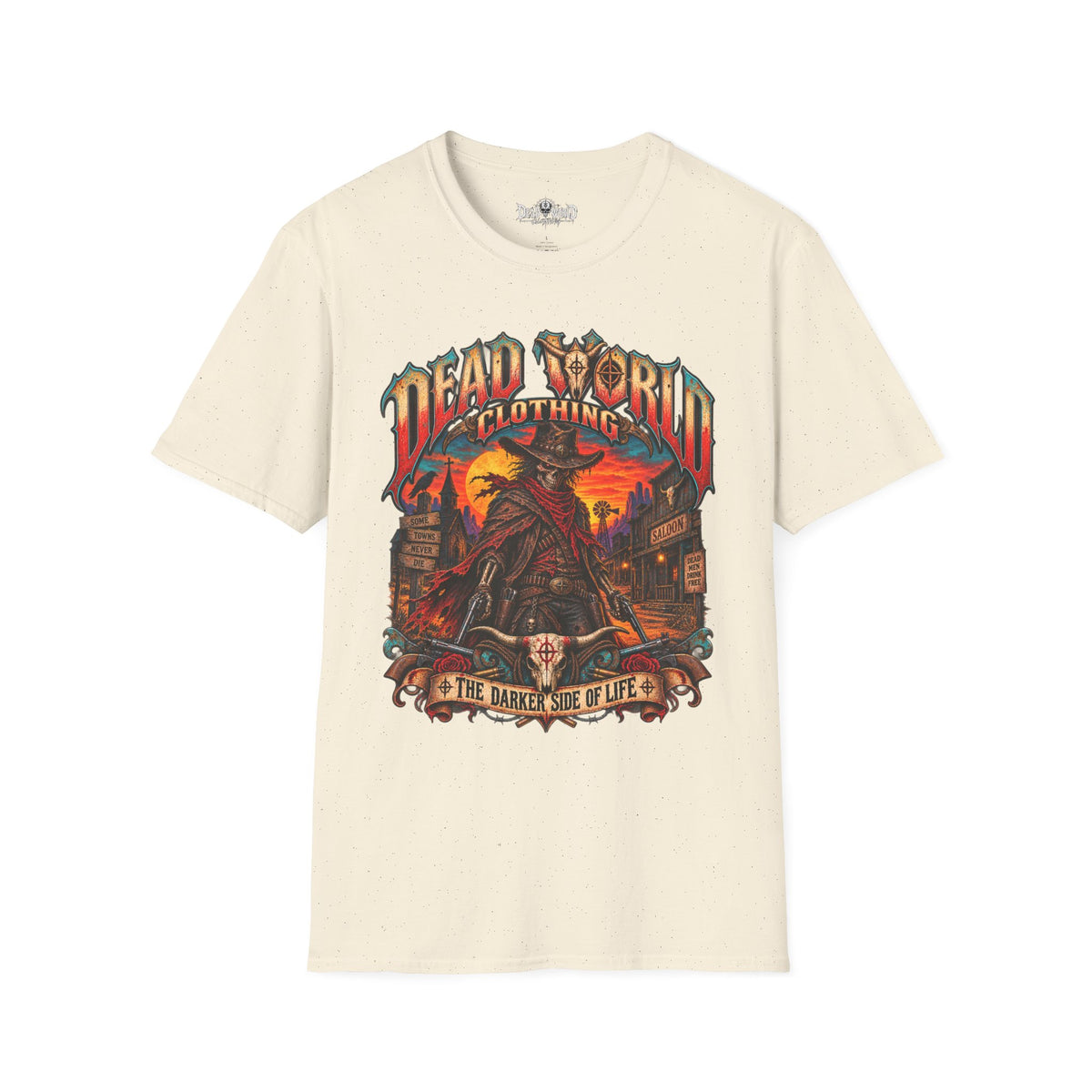 Graphic T-Shirt — "Dead World Clothing" Desert Outlaw Sunset Tee