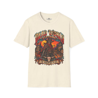 Graphic T-Shirt — "Dead World Clothing" Desert Outlaw Sunset Tee