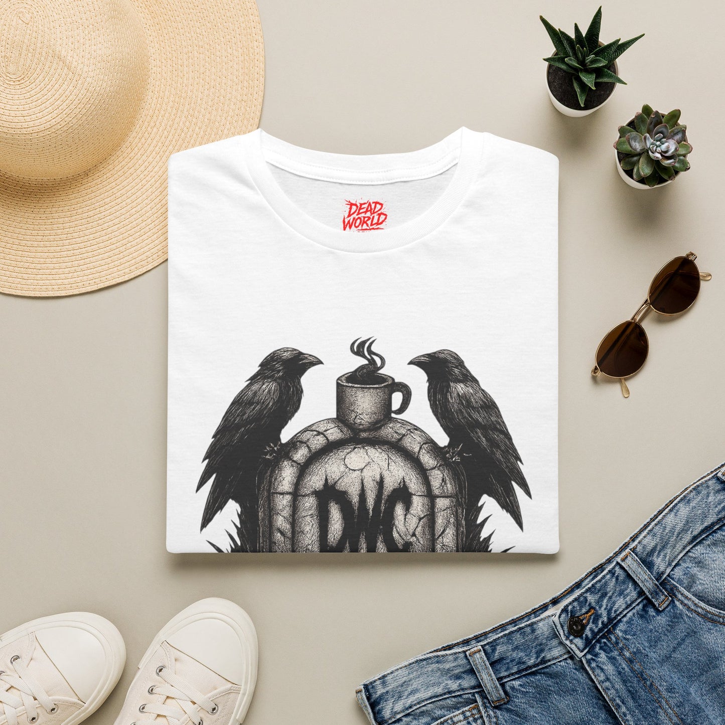 Apocalypse Coffee T-Shirt — "First Coffee, Then The Apocalypse" Raven Graveyard Tee