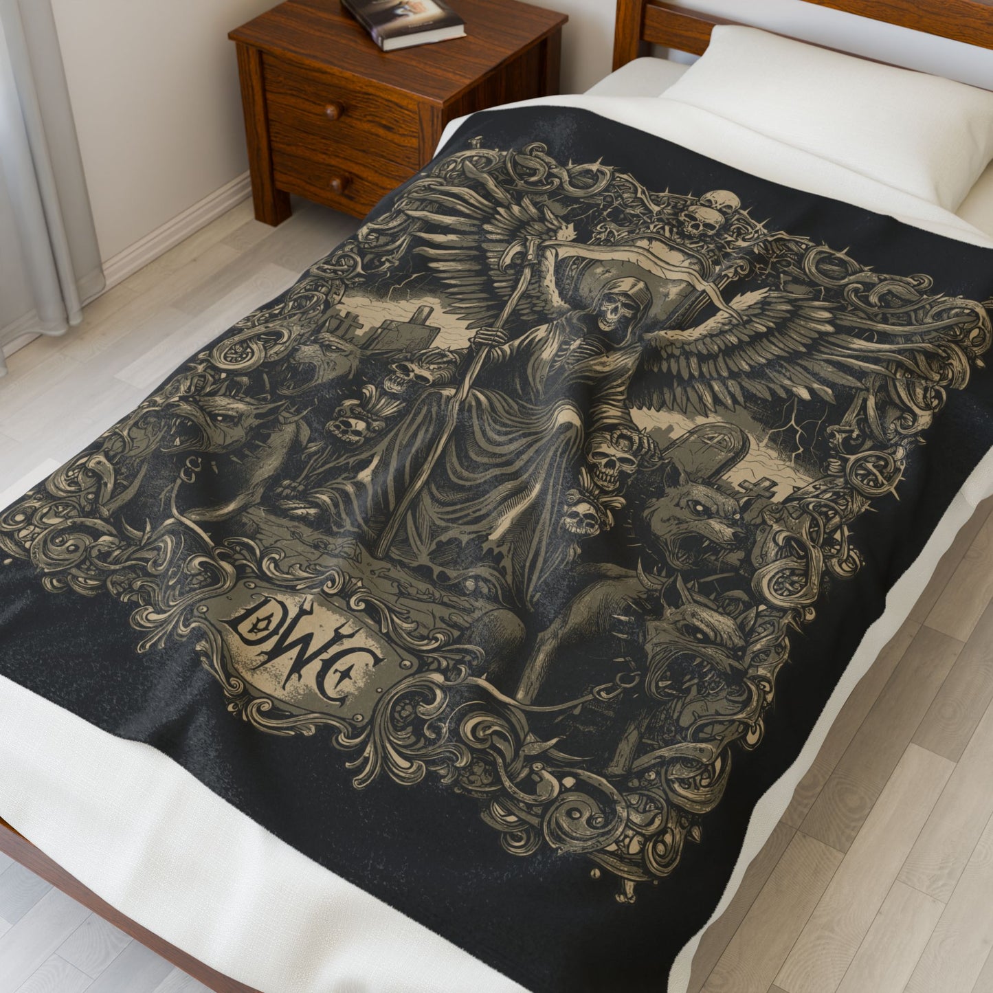 Velveteen Plush Blanket - Dead World Clothing D W C Blanket Cozy Throw for Halloween Soft Plush Blanket