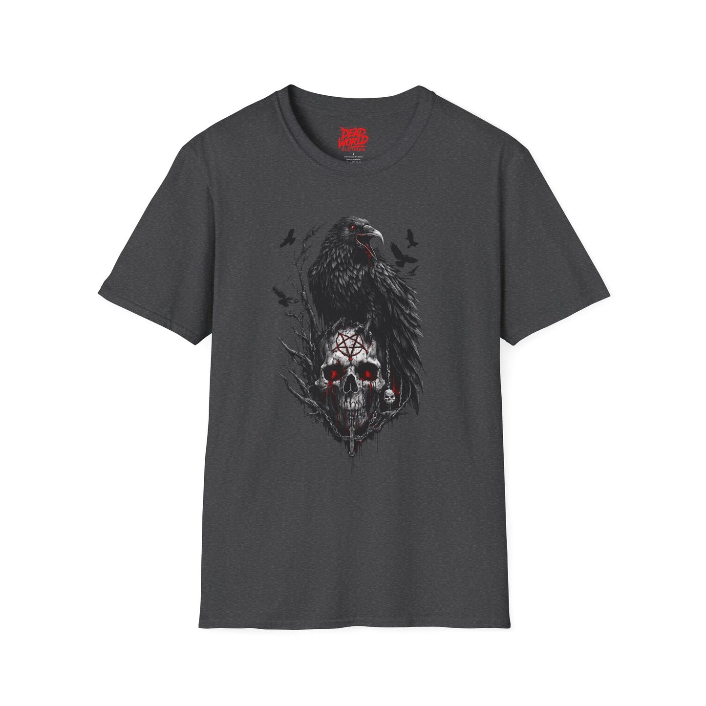 Raven & Skull T-Shirt — Gothic Crow Skull Graphic Tee