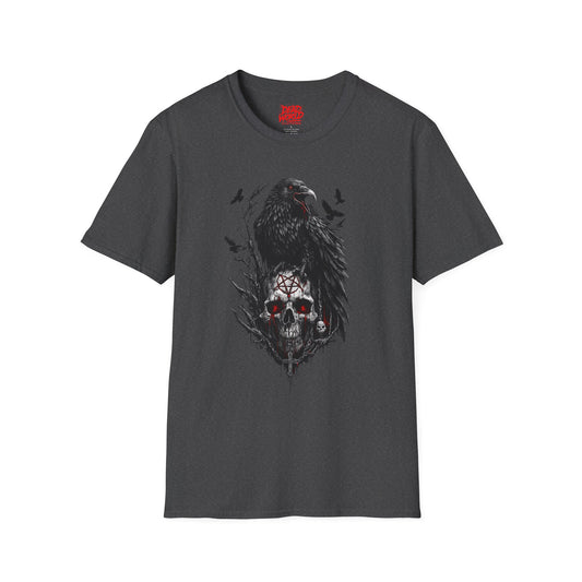 Raven & Skull T-Shirt — Gothic Crow Skull Graphic Tee