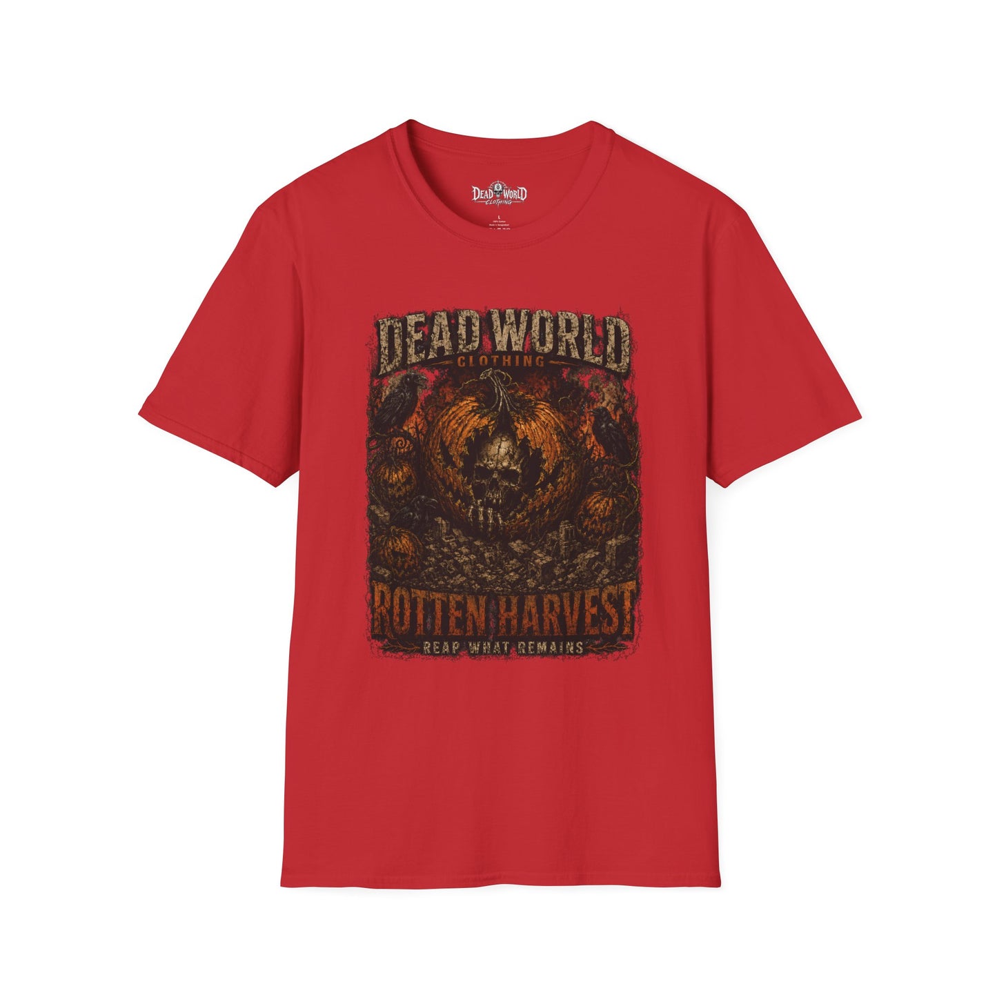 Dead World Clothing 'Rotten Harvest' Graphic T-Shirt — Grunge Skull Pumpkin Tee