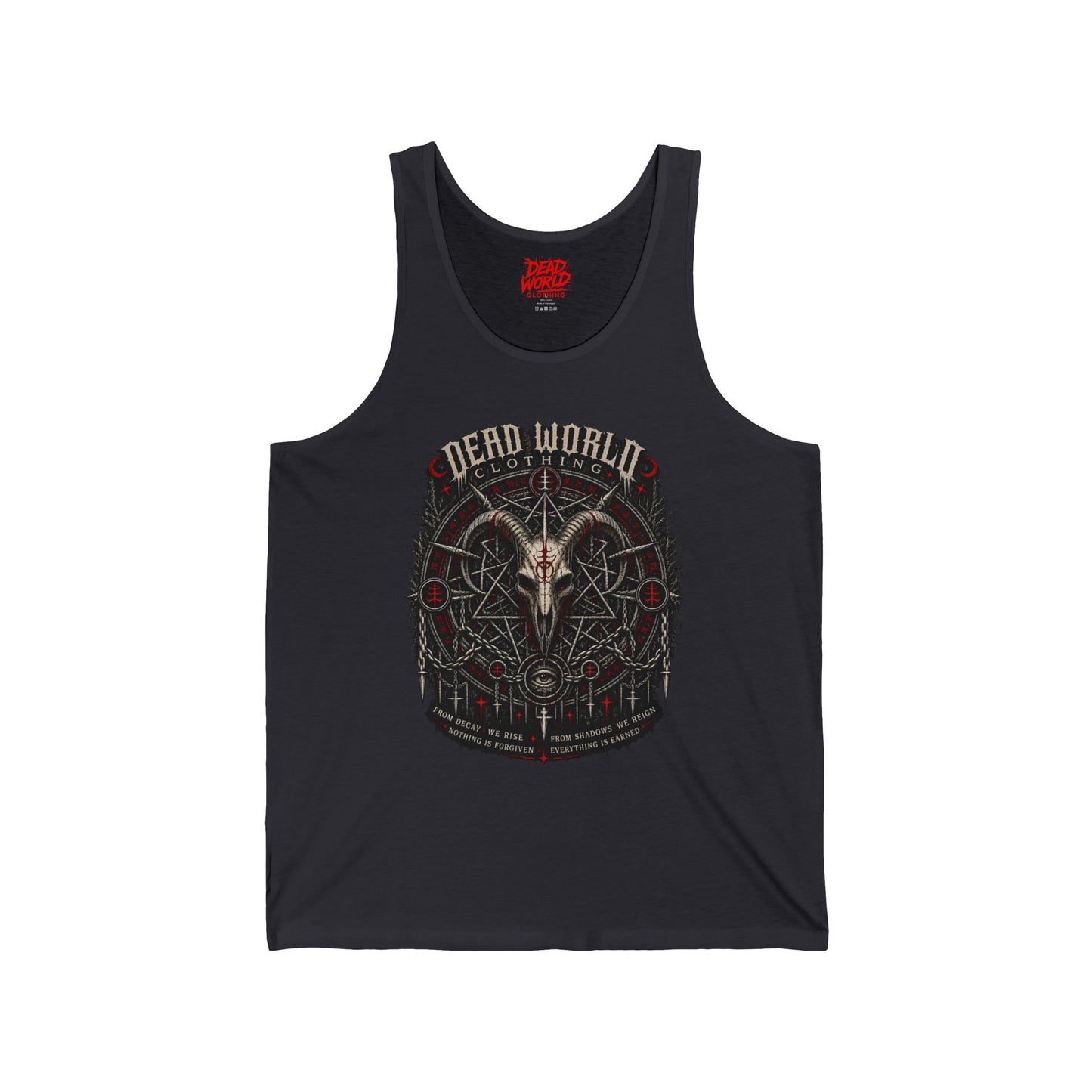 Tank Top — Dark Occult 'Dead World' Ram Skull Graphic