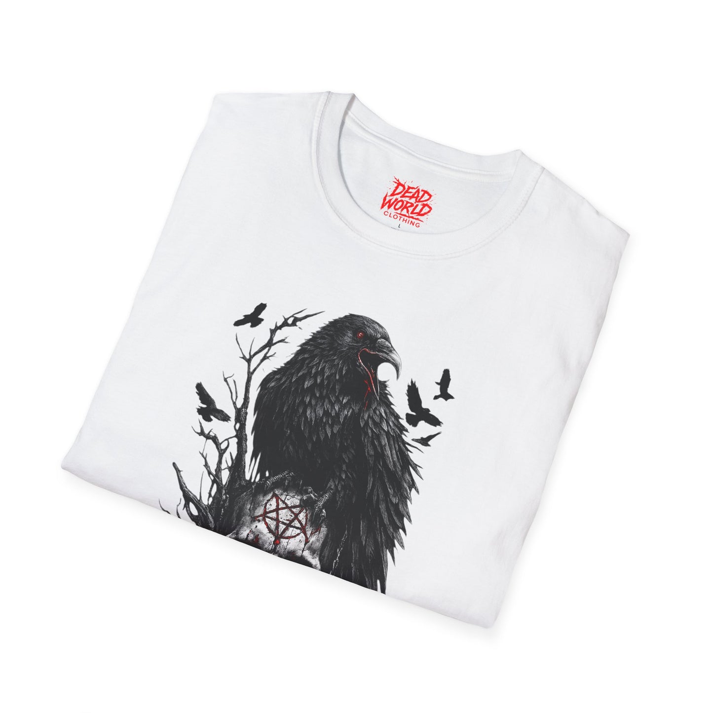 Raven & Skull T-Shirt — Gothic Crow Skull Graphic Tee