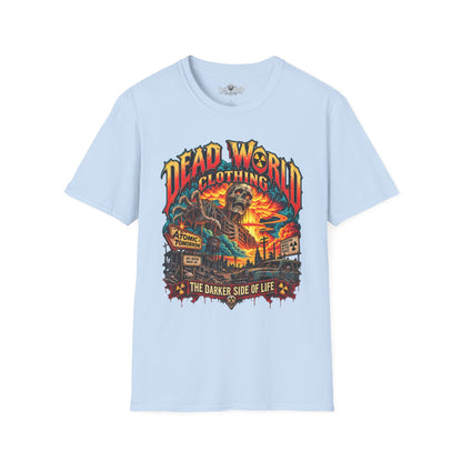 Graphic T-Shirt — 'Dead World Clothing' Skull Sunset Design