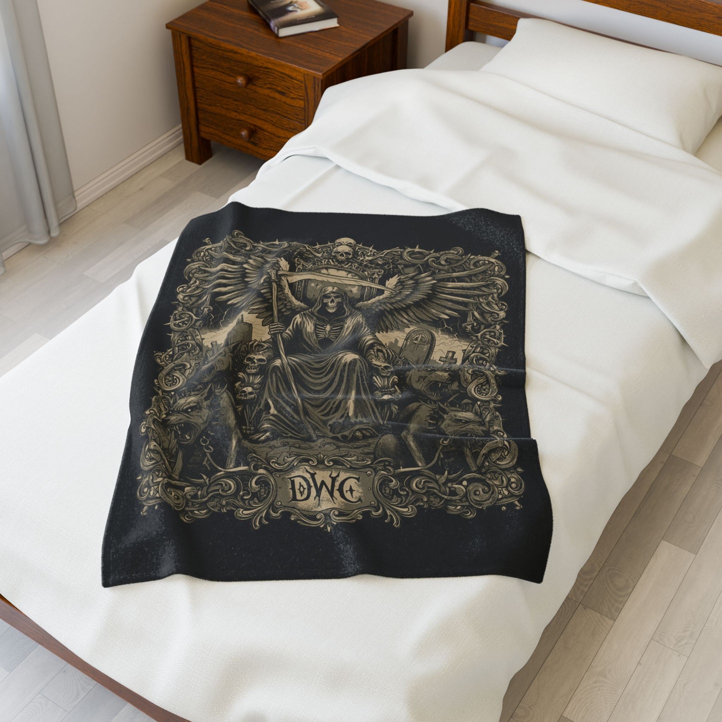 Velveteen Plush Blanket - Dead World Clothing D W C Blanket Cozy Throw for Halloween Soft Plush Blanket
