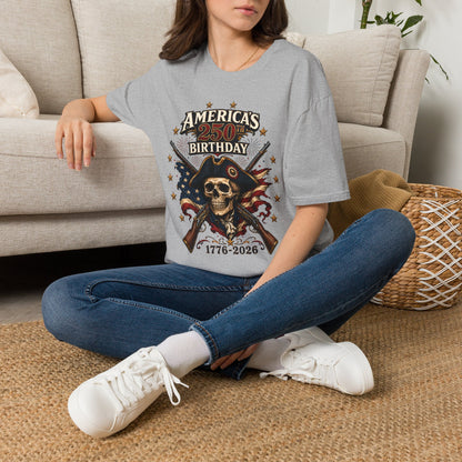 America's 250th Birthday T-Shirt — 1776–2026 Patriotic Skull Independence Tee