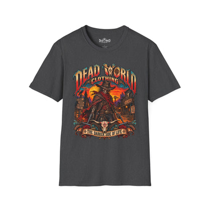 Graphic T-Shirt — "Dead World Clothing" Desert Outlaw Sunset Tee