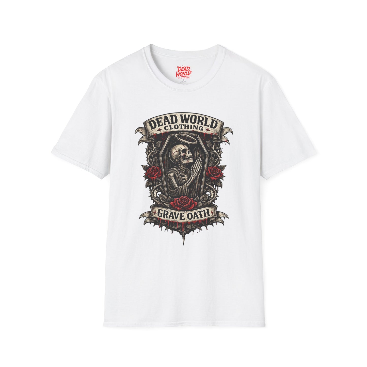 Dead World Clothing "Grave Oath" T-Shirt - Skeleton & Roses Gothic Tee