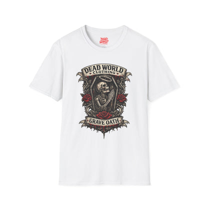 Dead World Clothing "Grave Oath" T-Shirt - Skeleton & Roses Gothic Tee