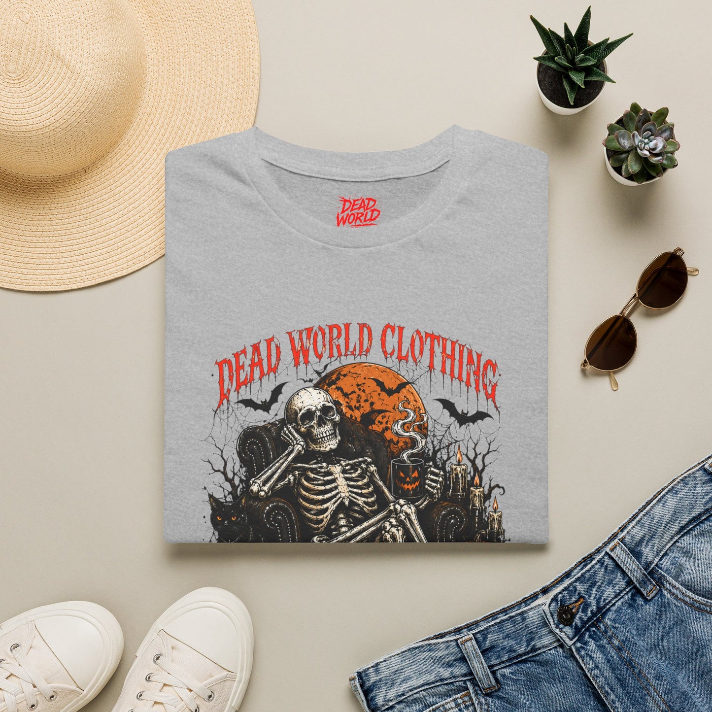 Halloween Skeleton T-Shirt — "Halloween Is My Therapy" Vintage Horror Tee