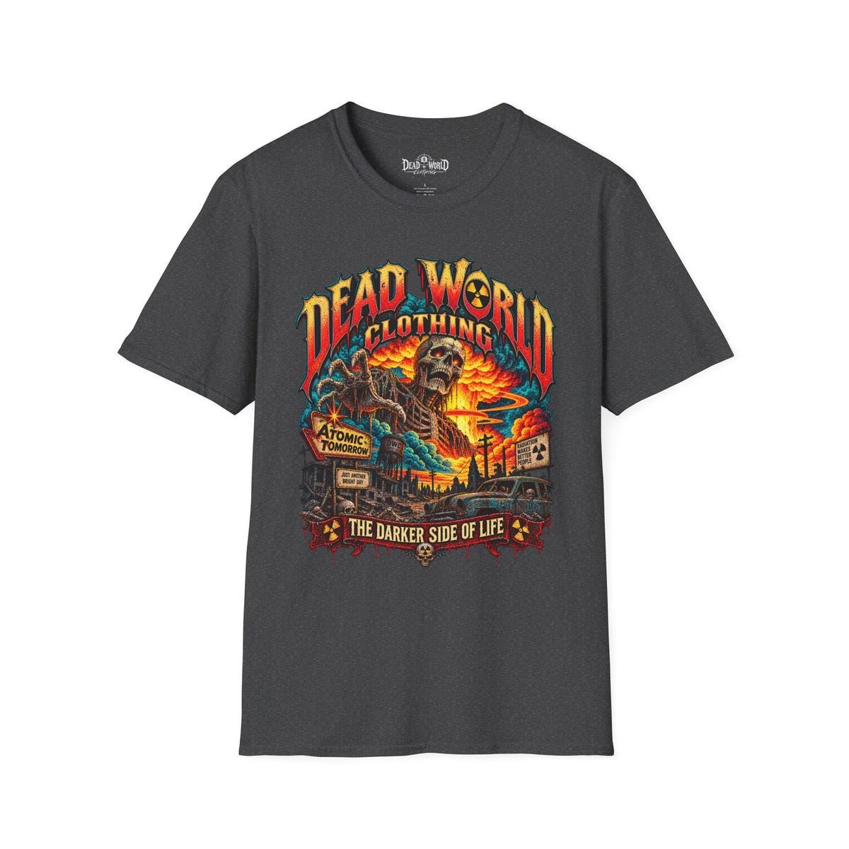 Graphic T-Shirt — 'Dead World Clothing' Skull Sunset Design