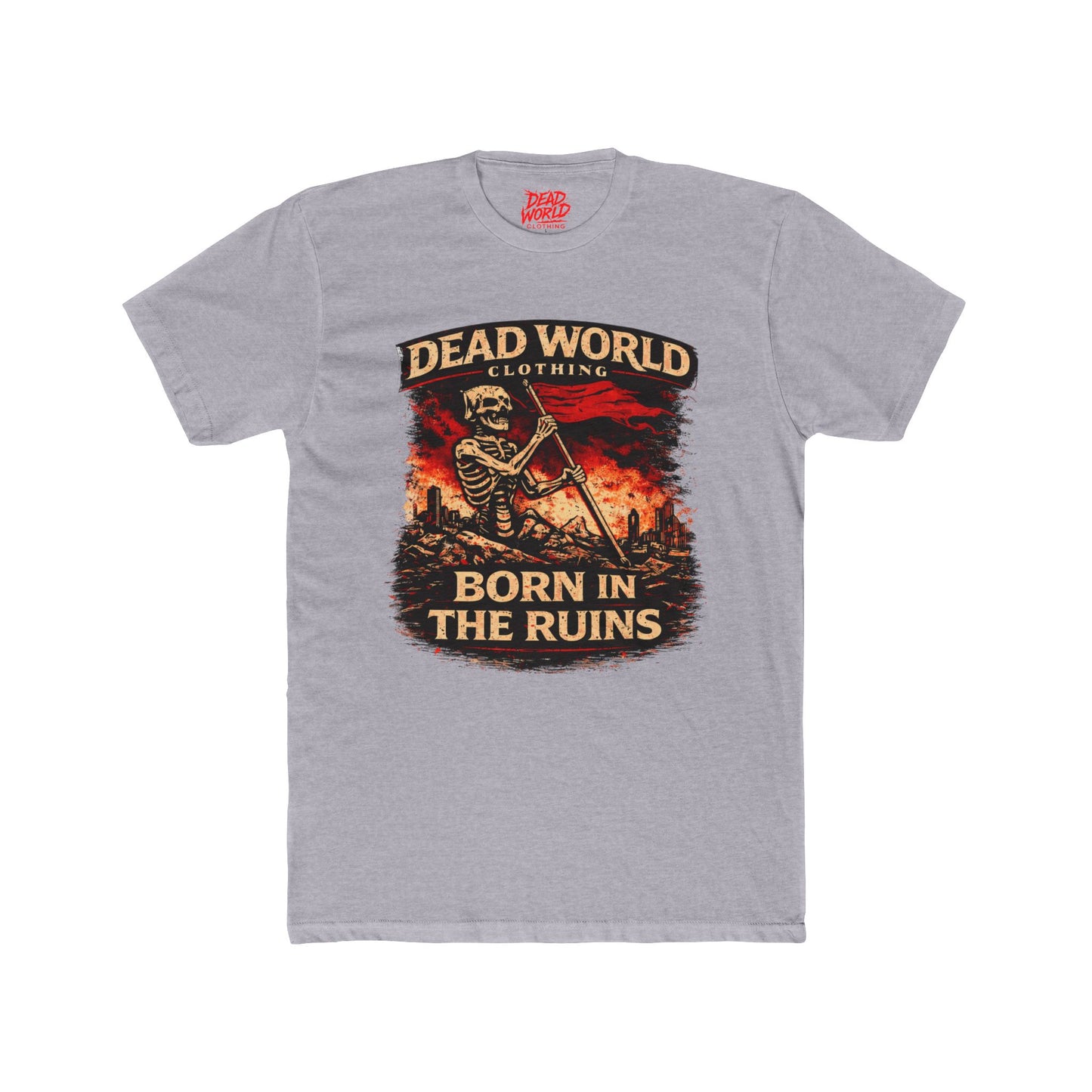 Dead World Clothing  "Born in the Ruins" Tee — Skeleton Graphic T-Shirt