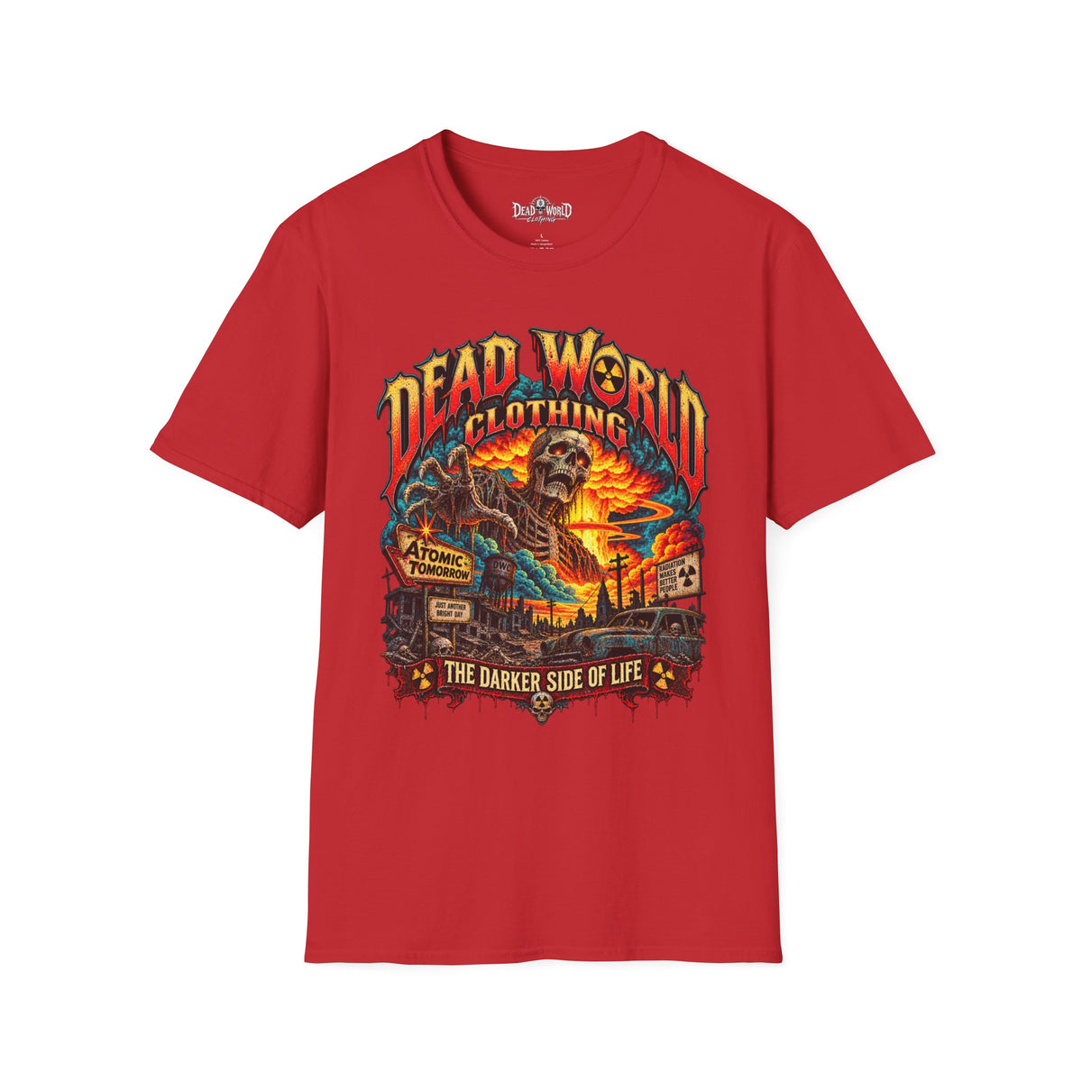 Graphic T-Shirt — 'Dead World Clothing' Skull Sunset Design