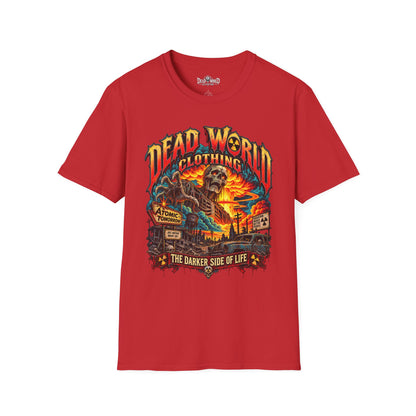 Graphic T-Shirt — 'Dead World Clothing' Skull Sunset Design