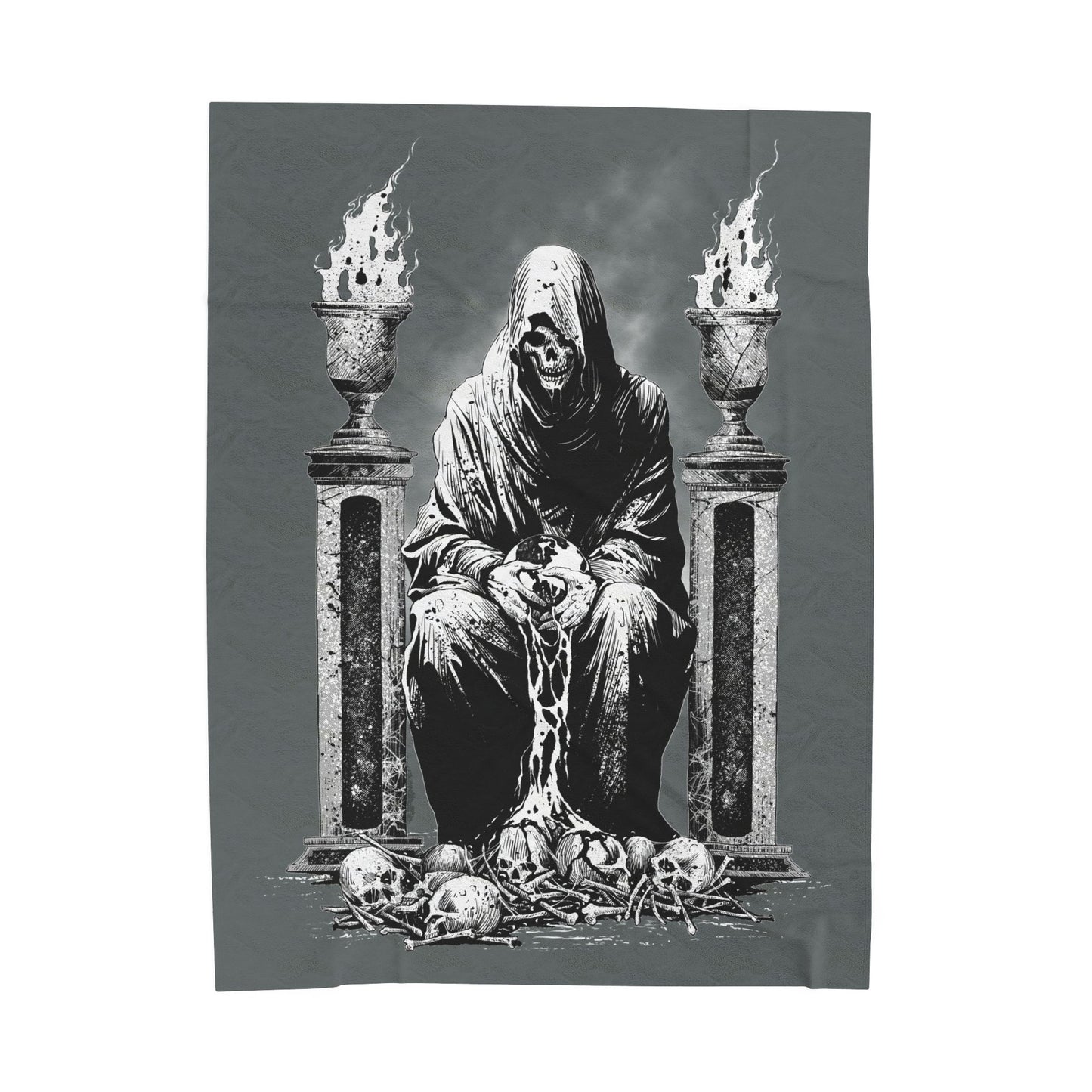 Gothic Velveteen Plush Blanket - World in my Hands by Dead World Clothing