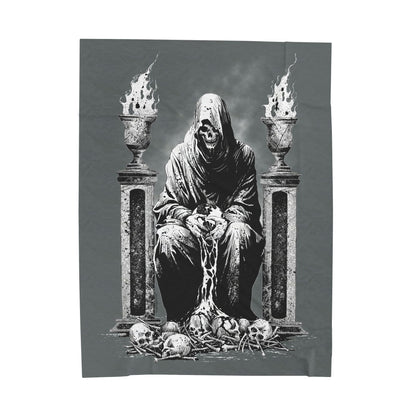 Gothic Velveteen Plush Blanket - World in my Hands by Dead World Clothing